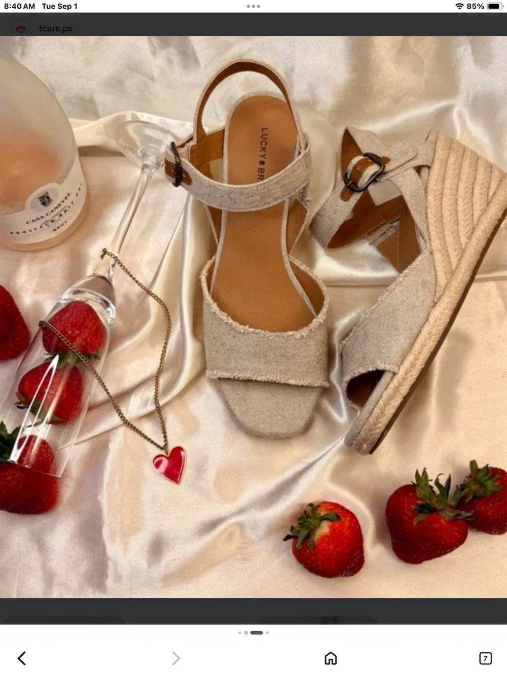 Lucky Brand Natural Beige Espadrille Wedge Sandals NWT